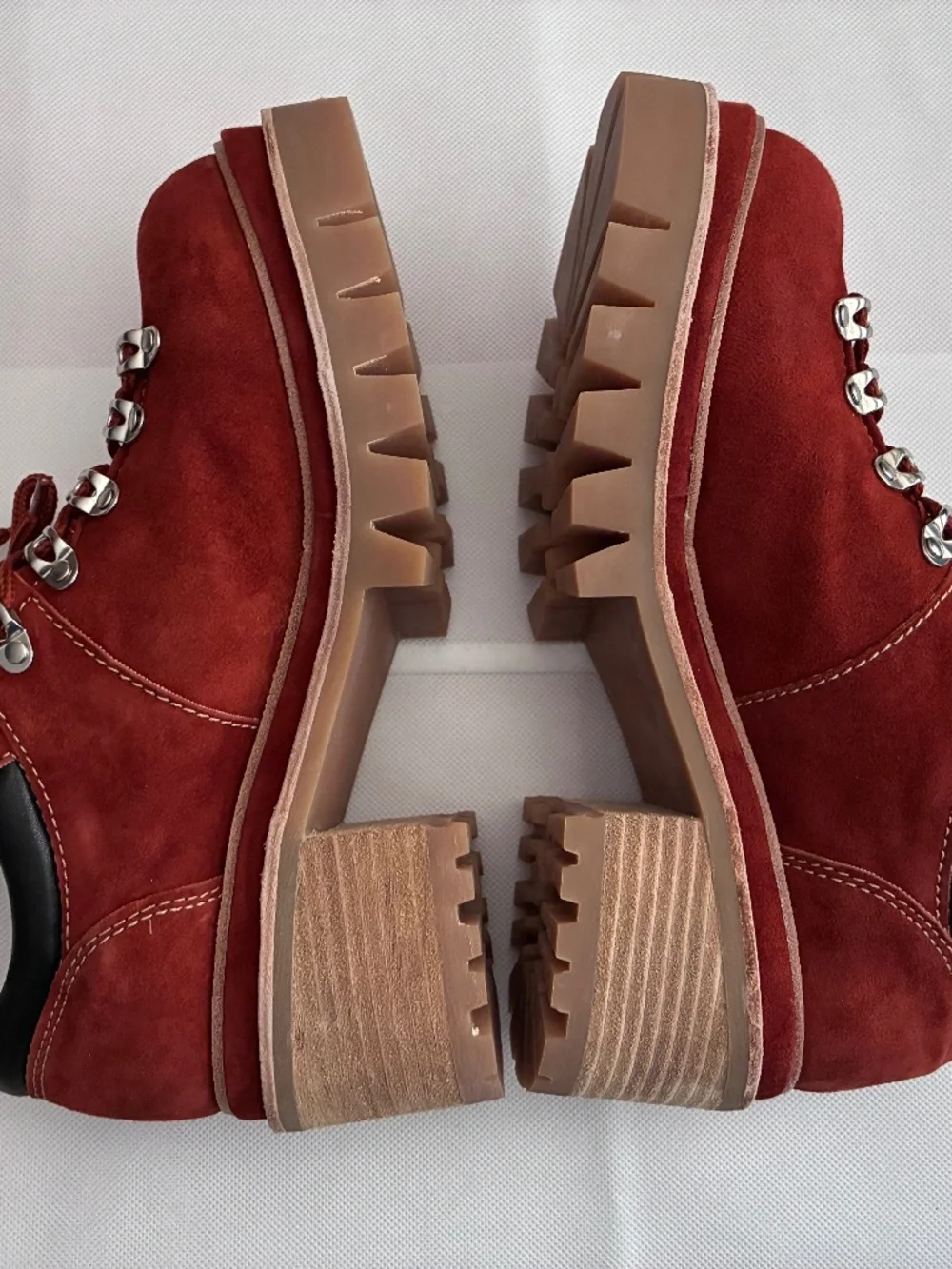 Jeffrey Campbell Terra Cotta Suede Hiker Platforms — NIB — Size 10